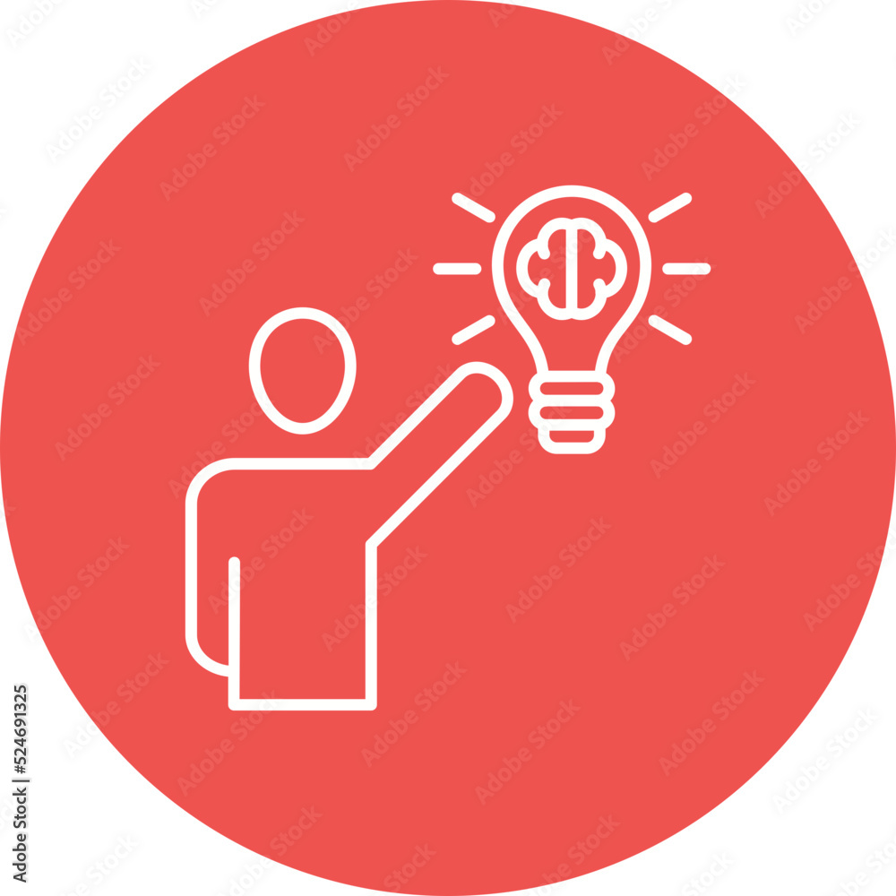 Thinking Multicolor Circle Line Inverted Icon Thinking Multicolor Circle Line Inverted Icon