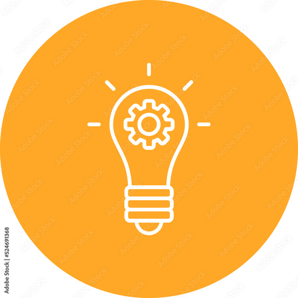 Idea Multicolor Circle Line Inverted Icon