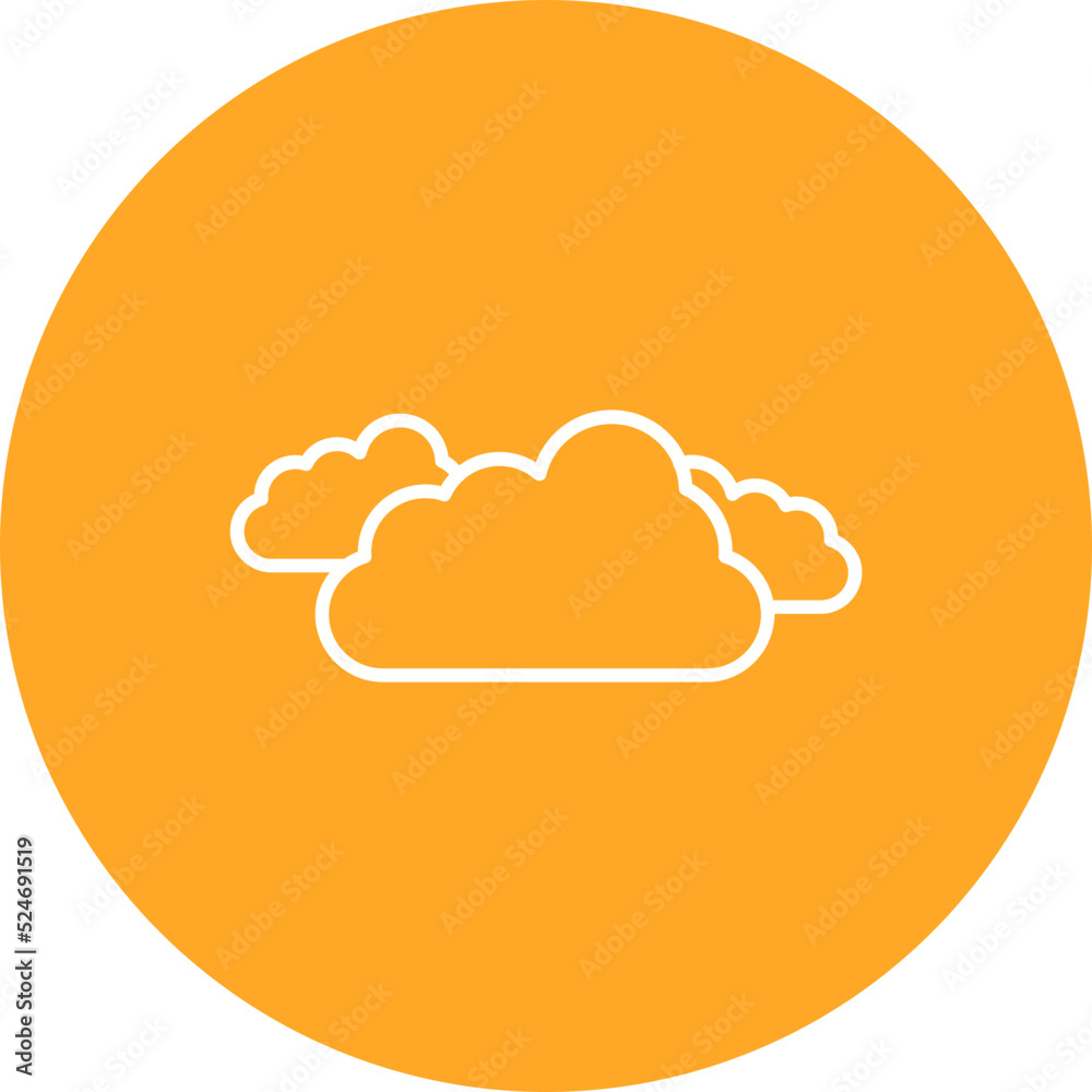Clouds Multicolor Circle Line Inverted Icon Clouds Multicolor Circle Line Inverted Icon
