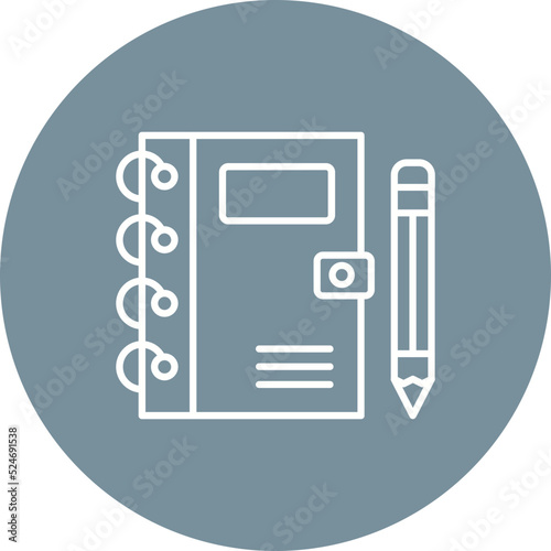 Notebook Multicolor Circle Line Inverted Icon