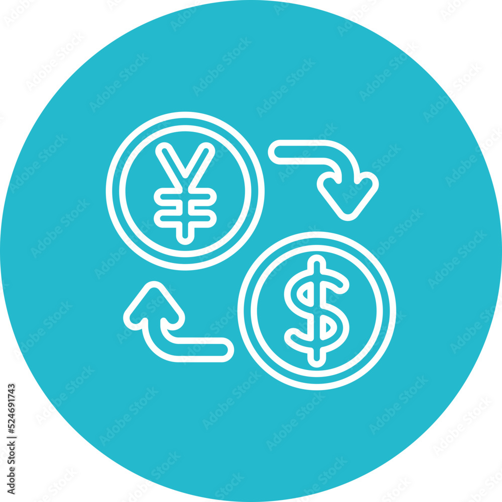 Currency Exchange Multicolor Circle Line Inverted Icon Currency Exchange Multicolor Circle Line Inverted Icon