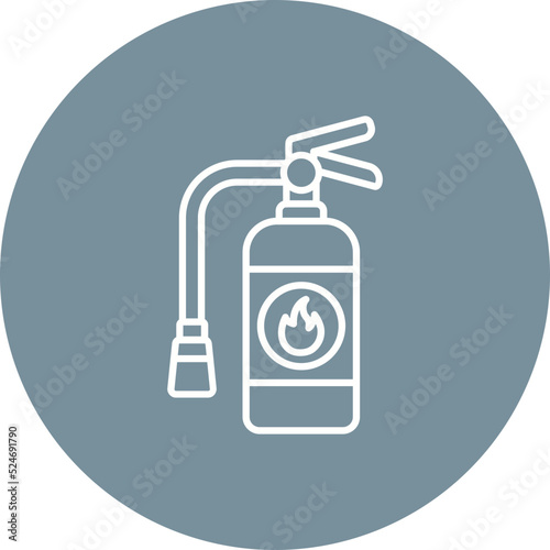 Fire Extinguisher Multicolor Circle Line Inverted Icon