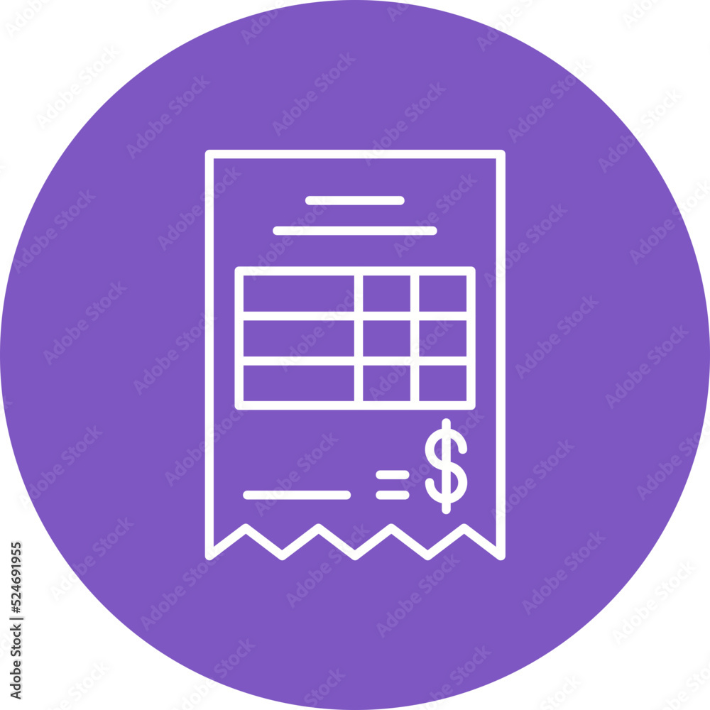 Bill Multicolor Circle Line Inverted Icon Bill Multicolor Circle Line Inverted Icon