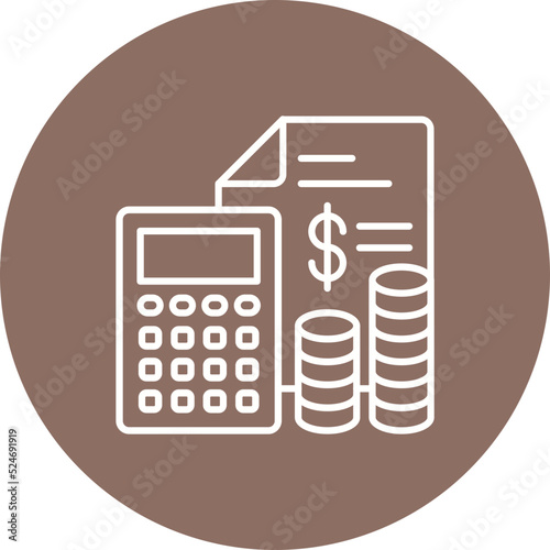 Expenses Multicolor Circle Line Inverted Icon