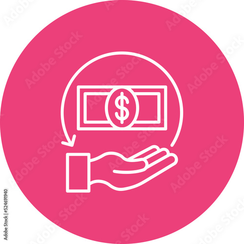 Refund Multicolor Circle Line Inverted Icon