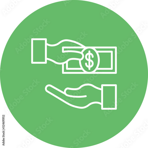 Donation Multicolor Circle Line Inverted Icon