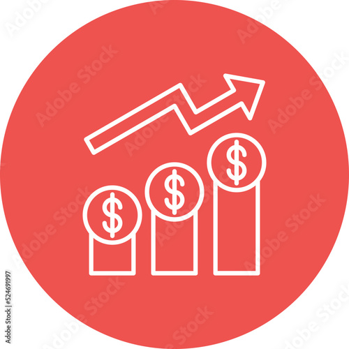 Profits Multicolor Circle Line Inverted Icon