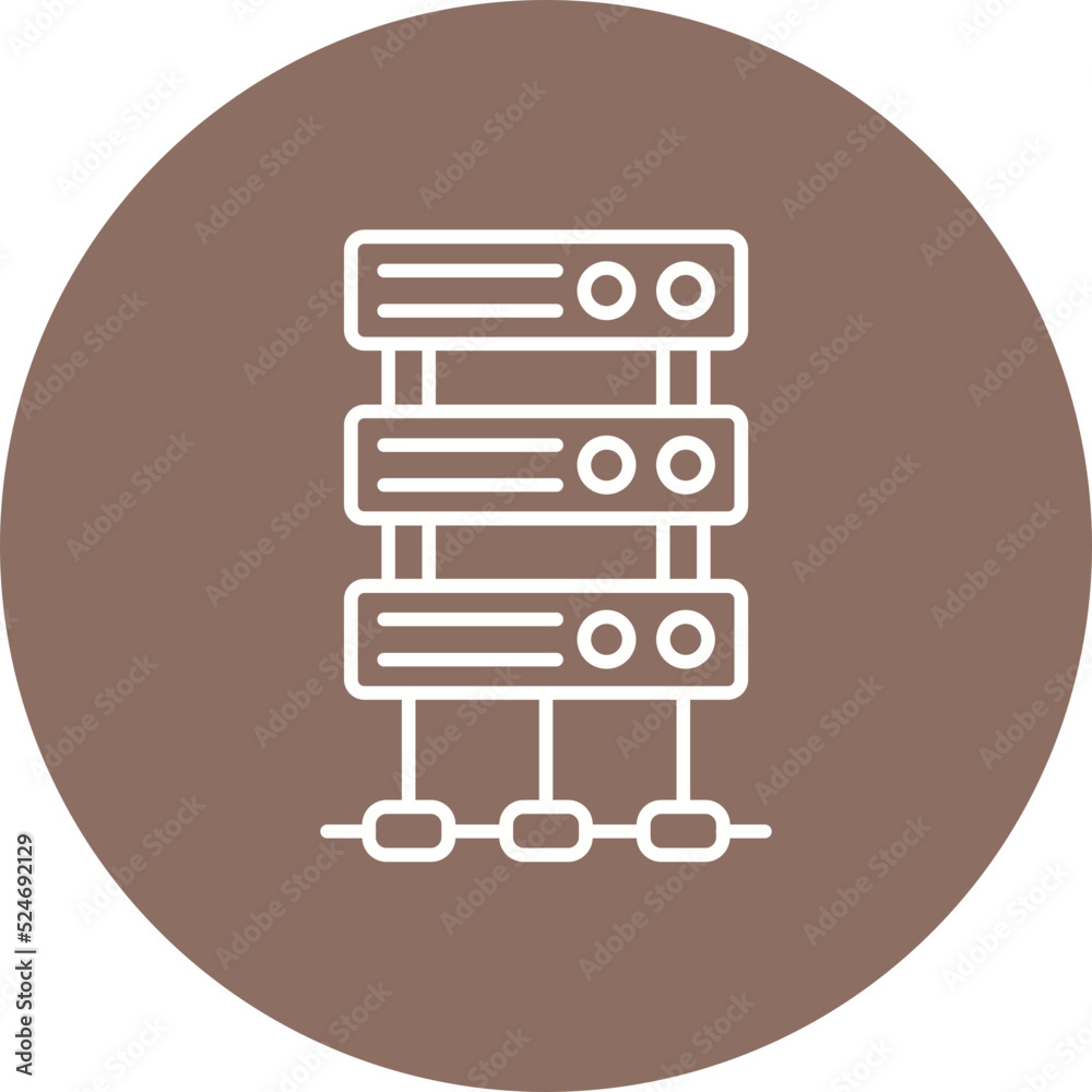 Server Multicolor Circle Line Inverted Icon Server Multicolor Circle Line Inverted Icon