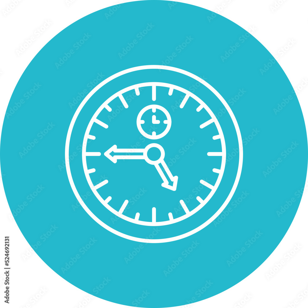 Clock Multicolor Circle Line Inverted Icon Clock Multicolor Circle Line Inverted Icon