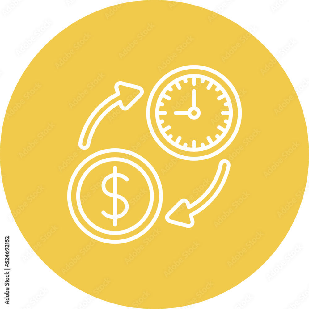 Time Is Money Multicolor Circle Line Inverted Icon Time Is Money Multicolor Circle Line Inverted Icon