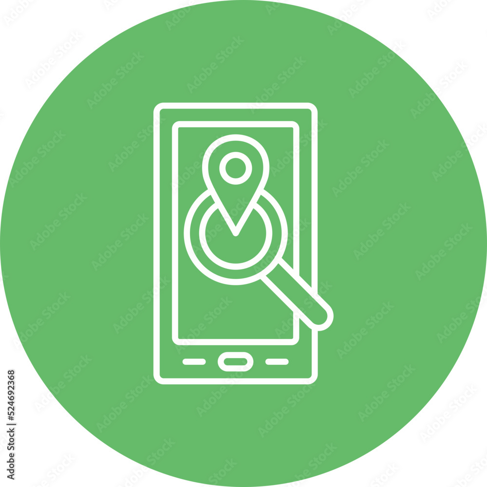 Location Search Multicolor Circle Line Inverted Icon Location Search Multicolor Circle Line Inverted Icon