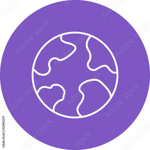 Earth Multicolor Circle Line Inverted Icon