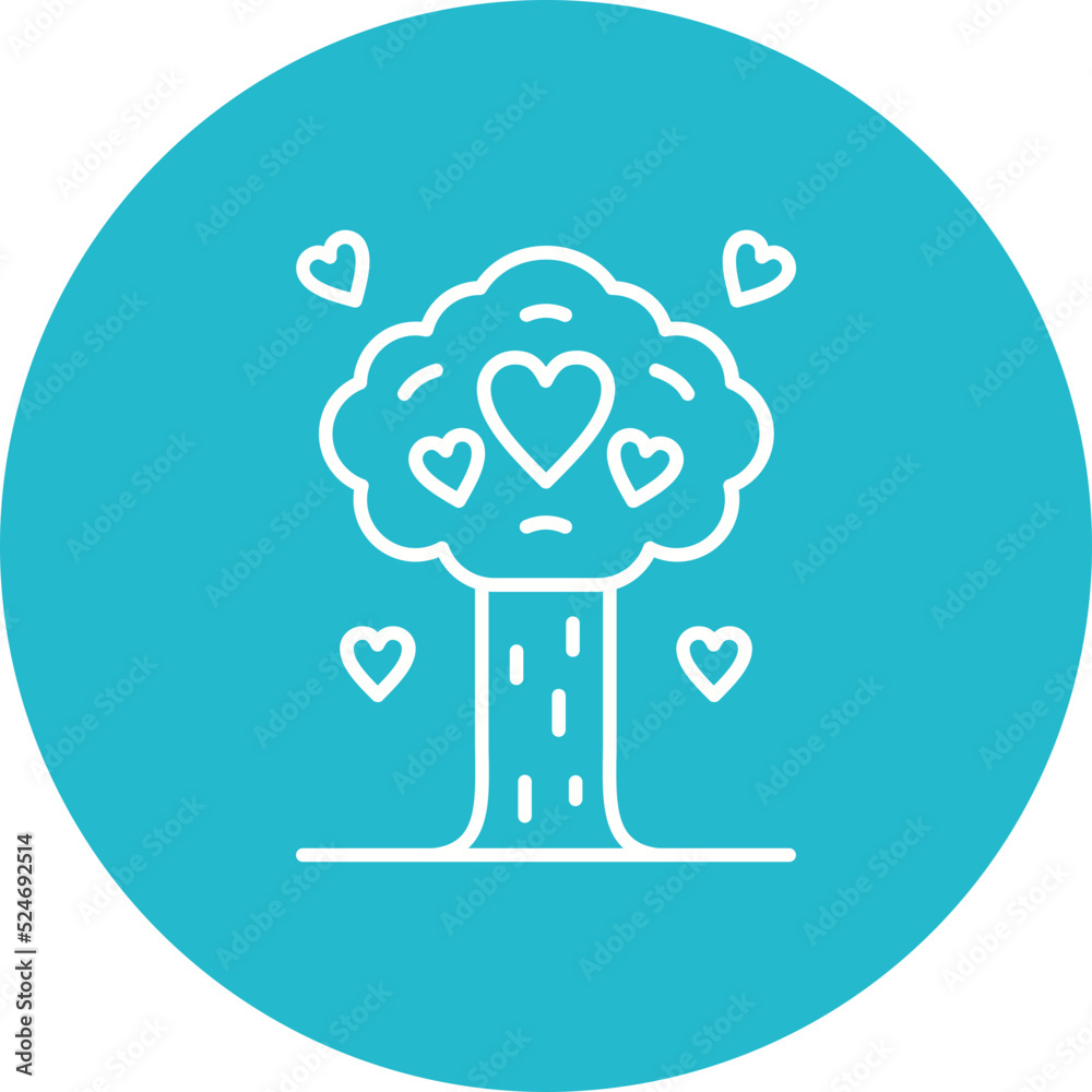 Tree Multicolor Circle Line Inverted Icon Tree Multicolor Circle Line Inverted Icon