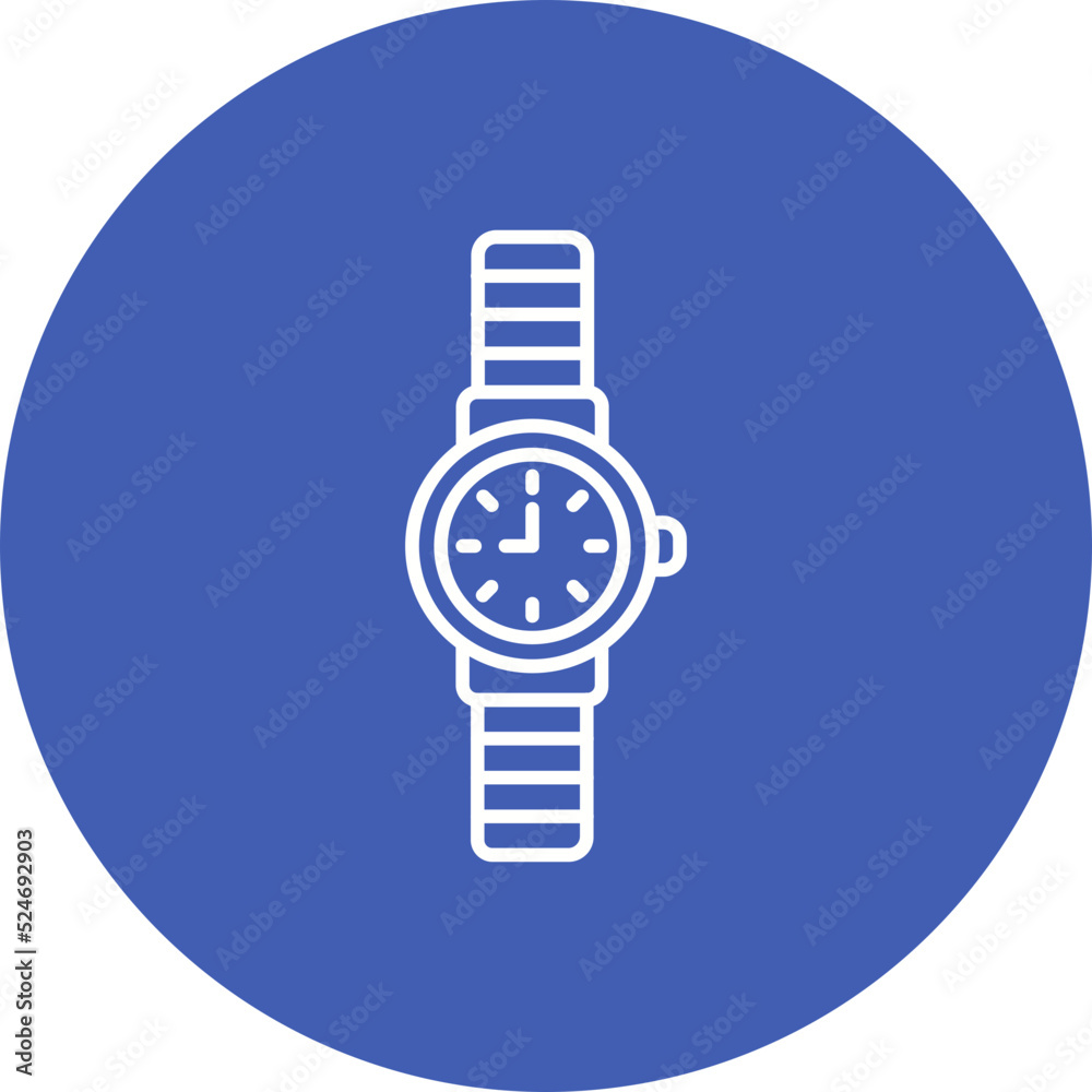 Wristwatch Multicolor Circle Line Inverted Icon