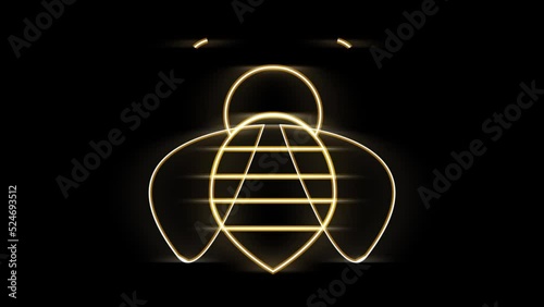 Bee in neon style