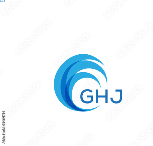 GHJ letter logo. GHJ blue image on white background. GHJ Monogram logo design for entrepreneur and business. . GHJ best icon.
 photo