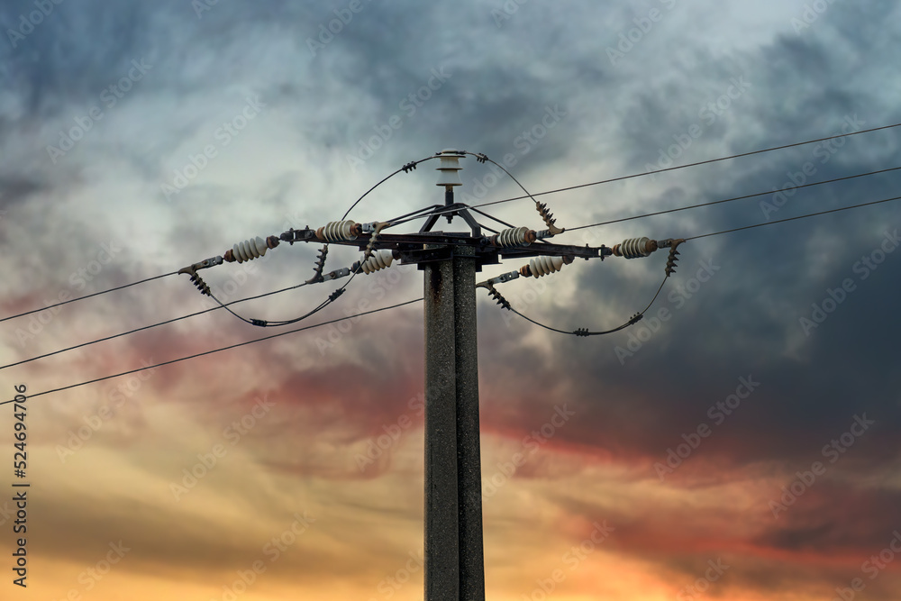 Transmission tower, power tower or electricity pylon.