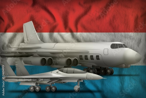 Fototapeta Naklejka Na Ścianę i Meble -  Luxembourg air forces concept on the state flag background. 3d Illustration