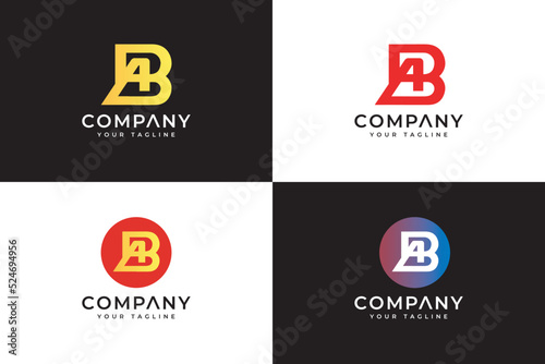 Creative monogram letter ab or ba logo template