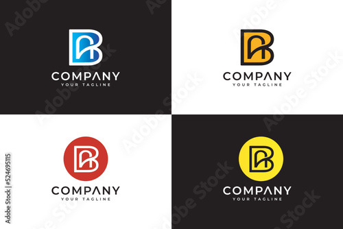 Creative monogram letter BA logo design