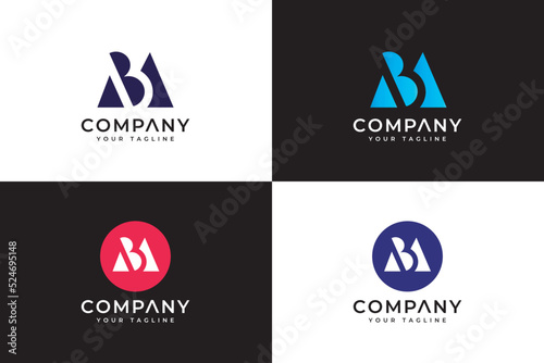 Modern minimalist BA logo template