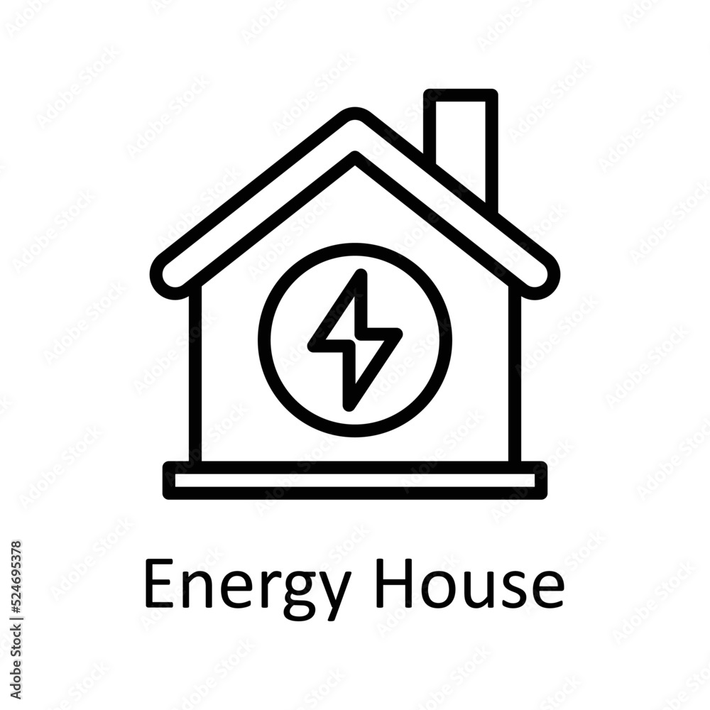 Energy House vector Outline Icon Design illustration on White background. EPS 10 File Energy House vector Outline Icon Design illustration on White background. EPS 10 File