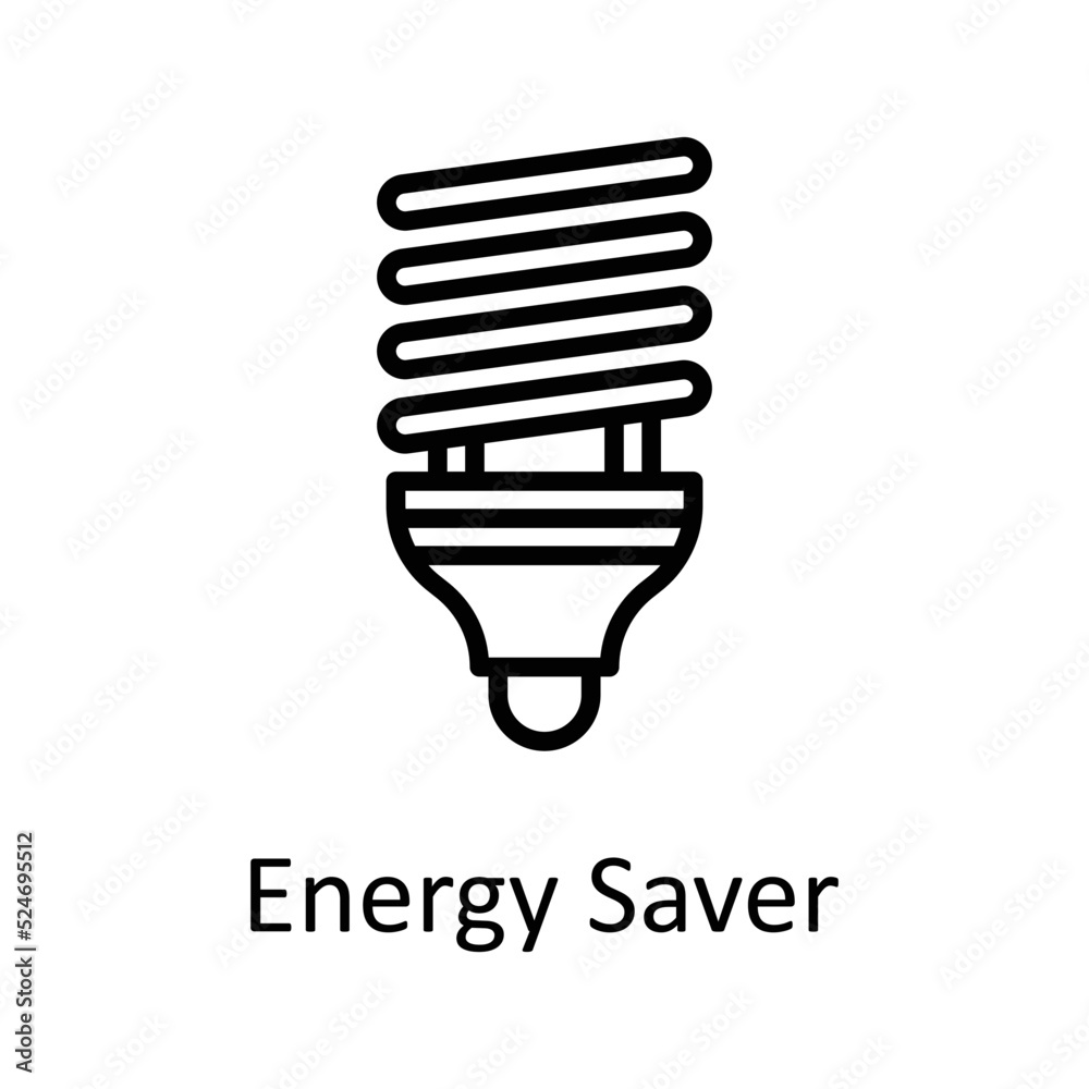 Energy Saver vector Outline Icon Design illustration on White background. EPS 10 File Energy Saver vector Outline Icon Design illustration on White background. EPS 10 File
