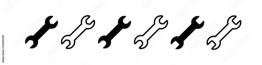 wrench icon set. Spanner symbol. flat style - stock vector. wrench icon set. Spanner symbol. flat style - stock vector.