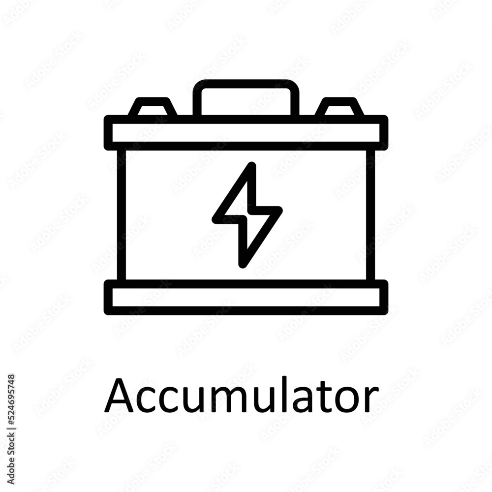 Accumulator vector Outline Icon Design illustration on White background. EPS 10 File Accumulator vector Outline Icon Design illustration on White background. EPS 10 File
