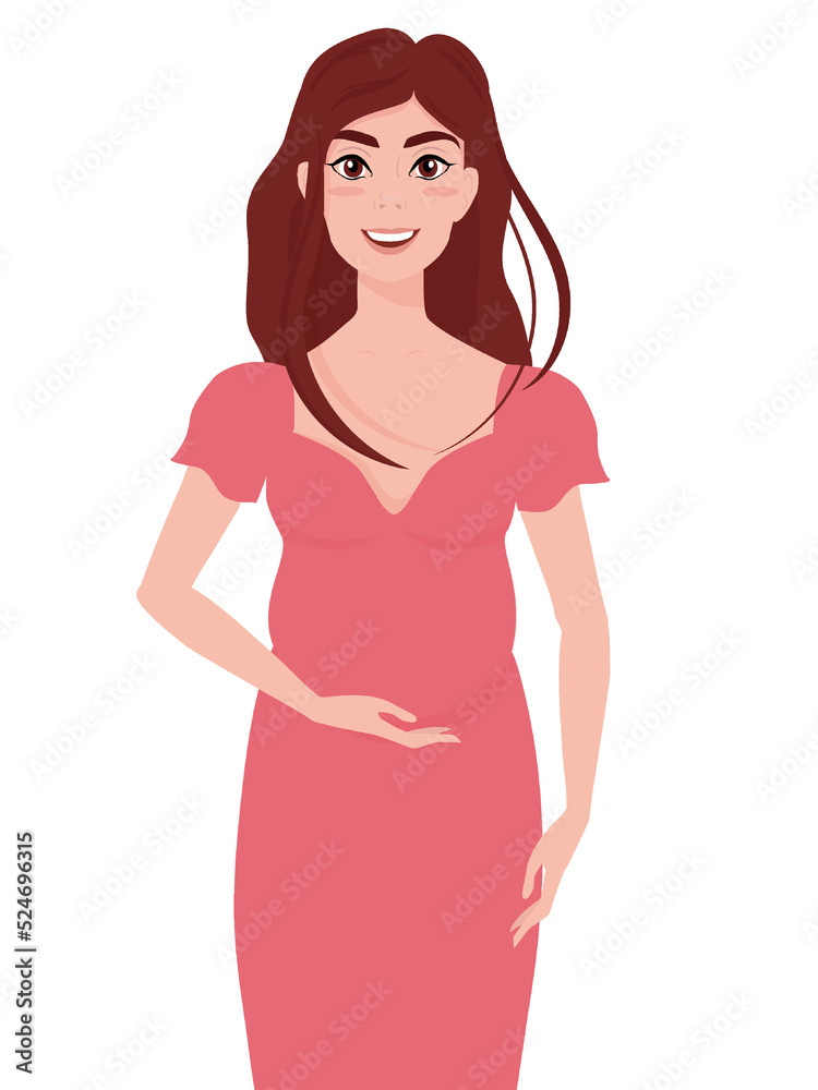 Cute image of a pregnant woman.Vector illustration.