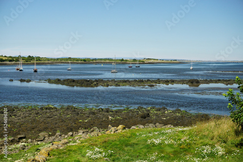 Kinvara Bay in Ireland, Country Galway, close to Dunguaire Castle. August 2022 low water level due to drought. High quality photo photo