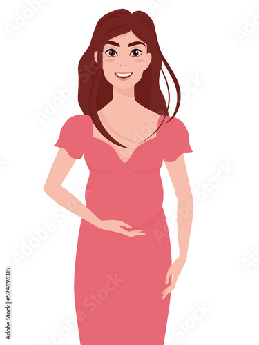 Cute image of a pregnant woman.Vector illustration.