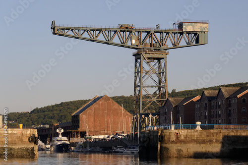 Crane in Port Glasgow at James Watt Dock photo
