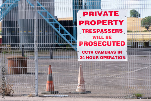 Private property trespassers will be prosecuted sign photo