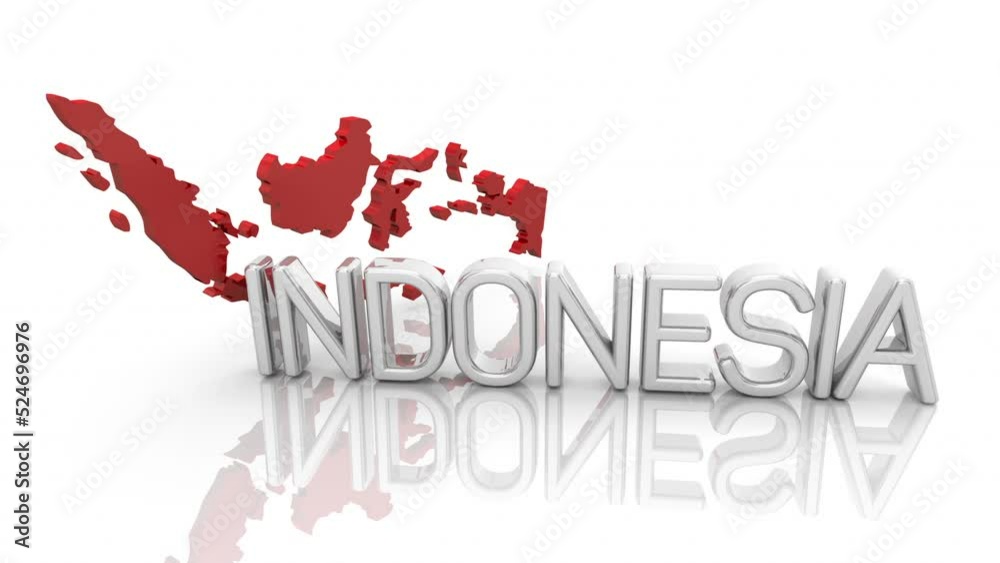 Indonesia Country Name Word Map Shape 3d Animation Indonesia Country Name Word Map Shape 3d Animation