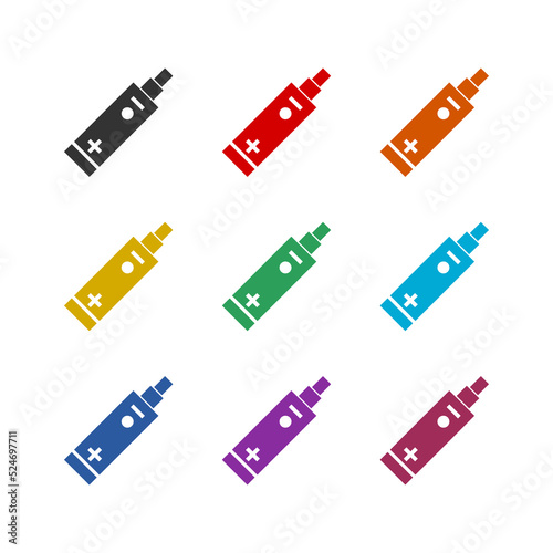 Electronic cigarette icon isolated on white background. Set icons colorful
