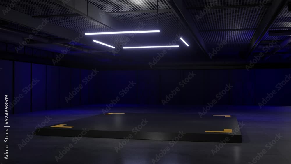 Motion Empty Display Design for mockup and Corporate identity,Display.Platform elements in hall.Blank screen for Graphic Resources.Scene event led night light staging.Animation loop 4k.3D render. Motion Empty Display Design for mockup and Corporate identity,Display.Platform elements in hall.Blank screen for Graphic Resources.Scene event led night light staging.Animation loop 4k.3D render.
