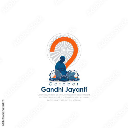2nd October- gandhi jayanti vector  illustration.
