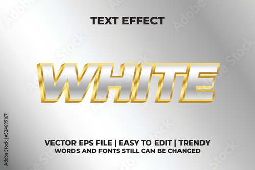 Gradient white gold 3D text effect with gradient white background template design 