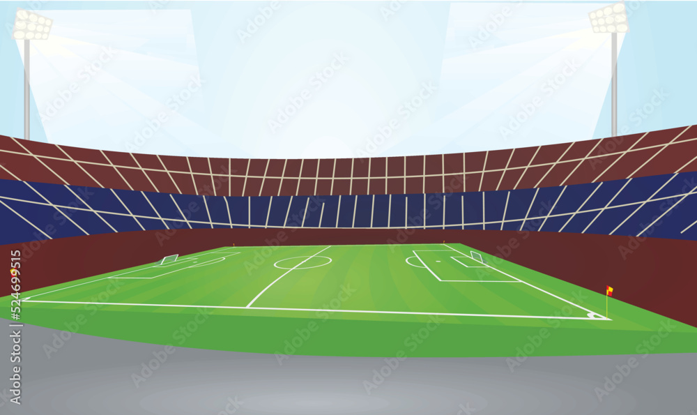 Obraz premium Soccer arena stadium. vector illustration