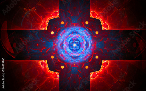 digital illustration abstract image generated fractal background image wallpaper pattern of various geometric shapes and lines of various colors for computer graphics or web design