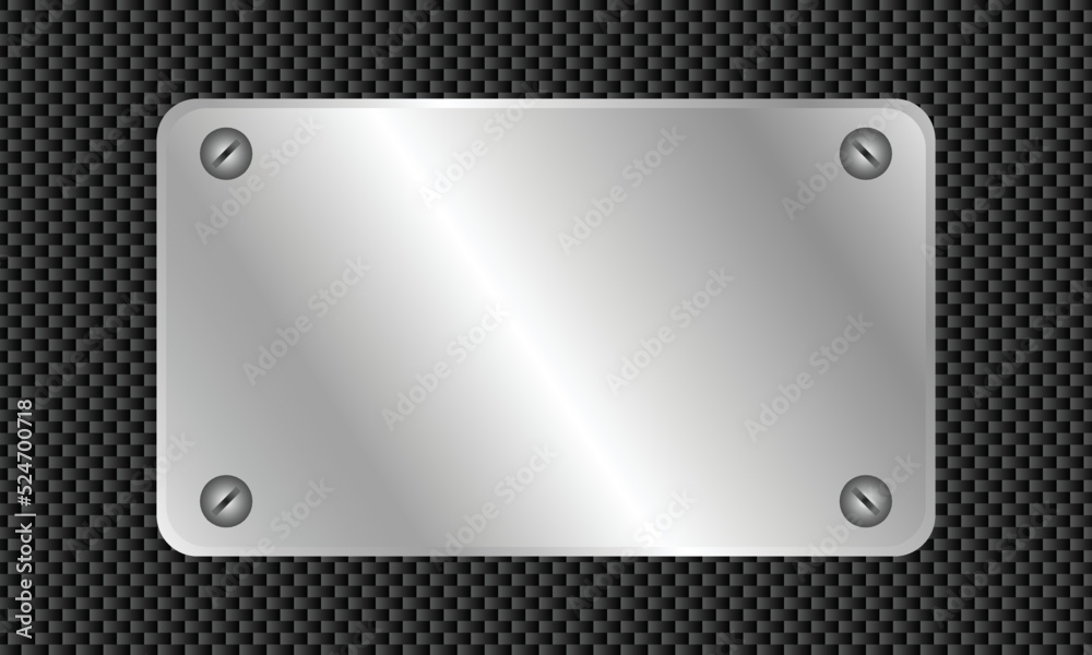 silver metal plate with carbon background template design silver metal plate with carbon background template design