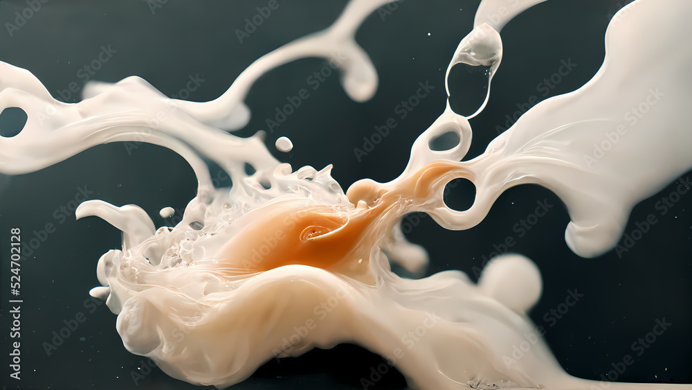 Fototapeta premium Milk splash or liquid splash, 3d rendering 