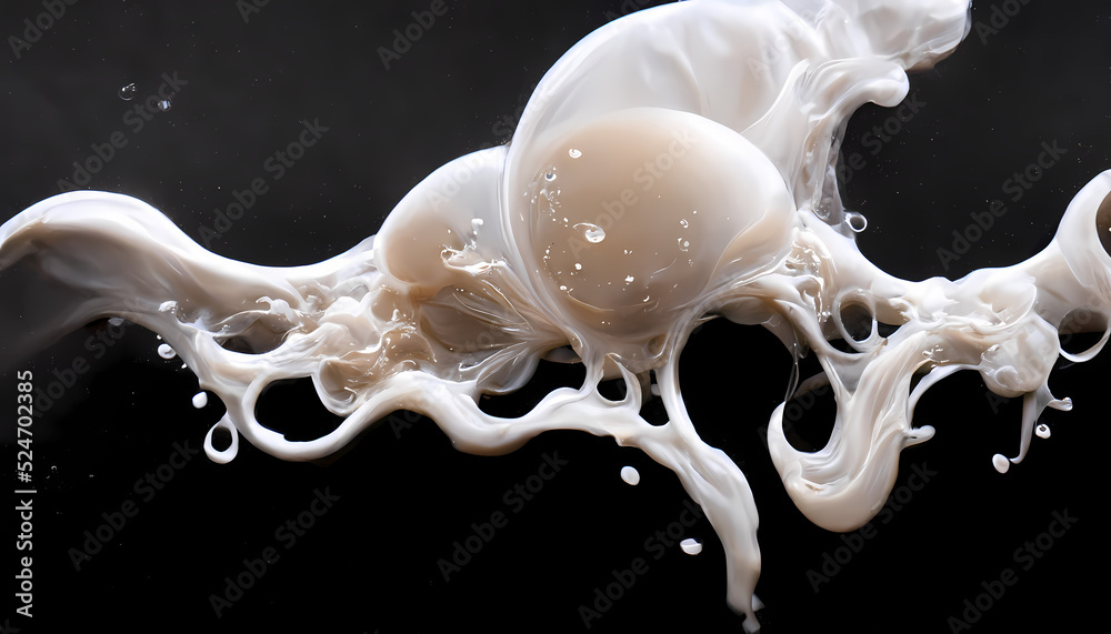 Obraz premium Milk splash or liquid splash, 3d rendering 