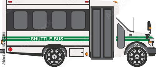 Shuttle Bus in white and green stripe vector