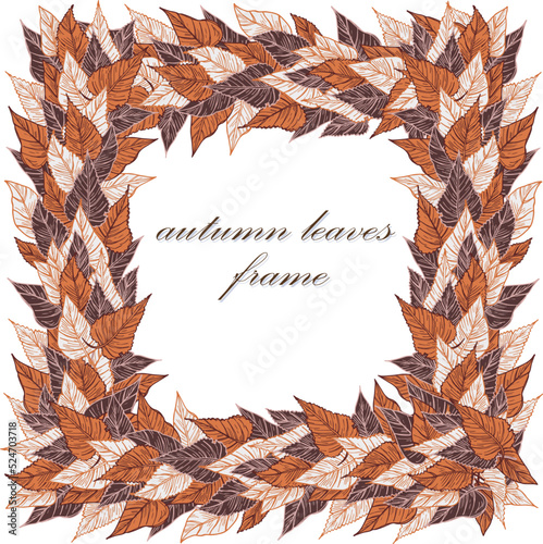 seasonal autumn frame vector design for cards, posters or flyers with fallen yellowed leaves