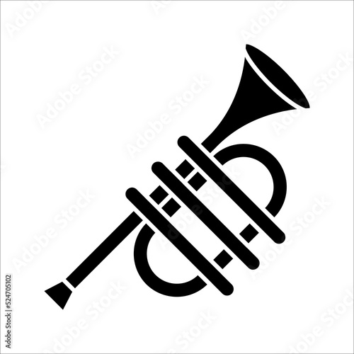 trumpet instrument icon isolated on white background. eps 10