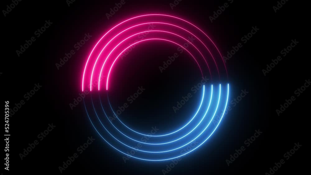 Bright neon glow circle seamless loop animation