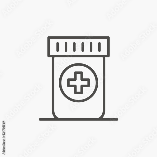 Medical plastic container, test, analysis, medical sample in a glass tube, laboratory container icon vector symbol sign