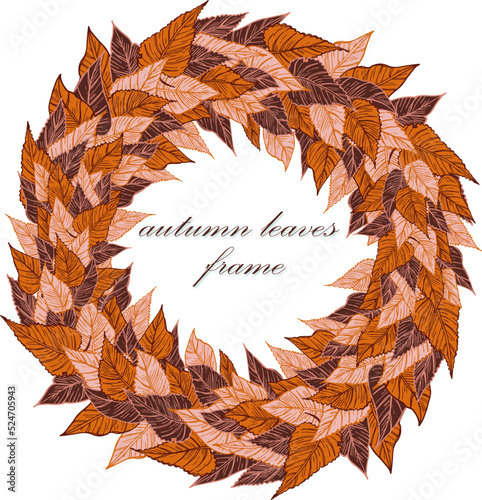 seasonal autumn frame vector design for cards, posters or flyers with fallen yellowed leaves